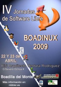 Cartel de Boadinux 2009. IV Jornadas de Software Libre.